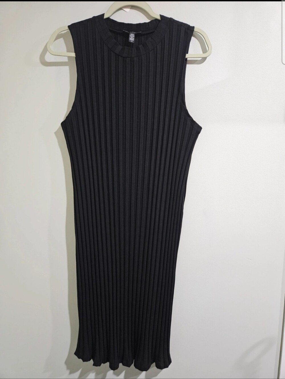 Eileen Fisher Wide Ribbed Tencel Dress Size Large - Picture 3 of 6